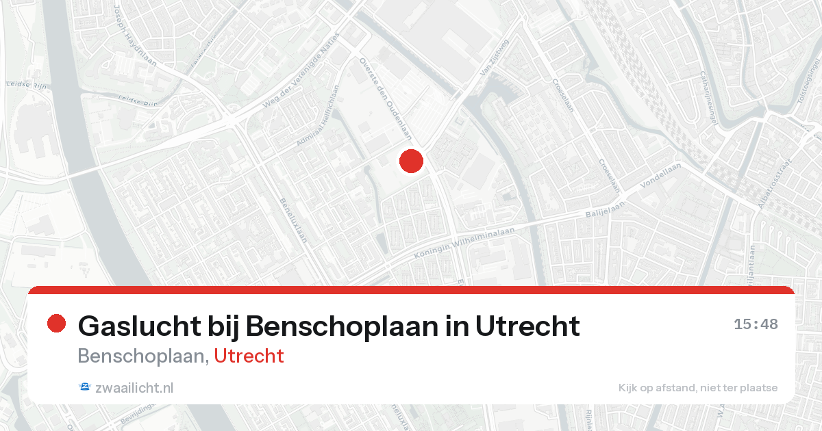 Gaslucht bij Benschoplaan in Utrecht — 19 aug 2026