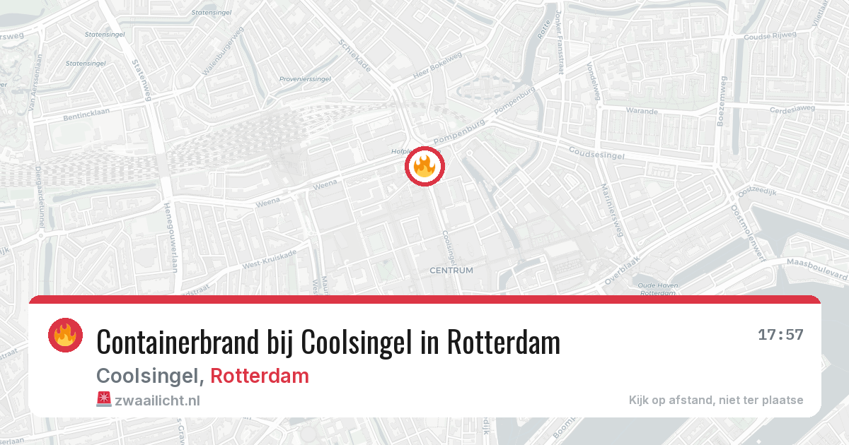 Containerbrand bij Coolsingel in Rotterdam — 10 mrt 2026