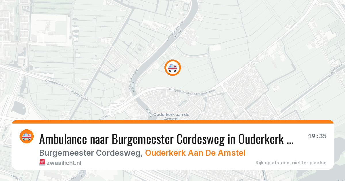 Ambulance naar Burgemeester Cordesweg in Ouderkerk Aan De Amstel — 23 mei 2026