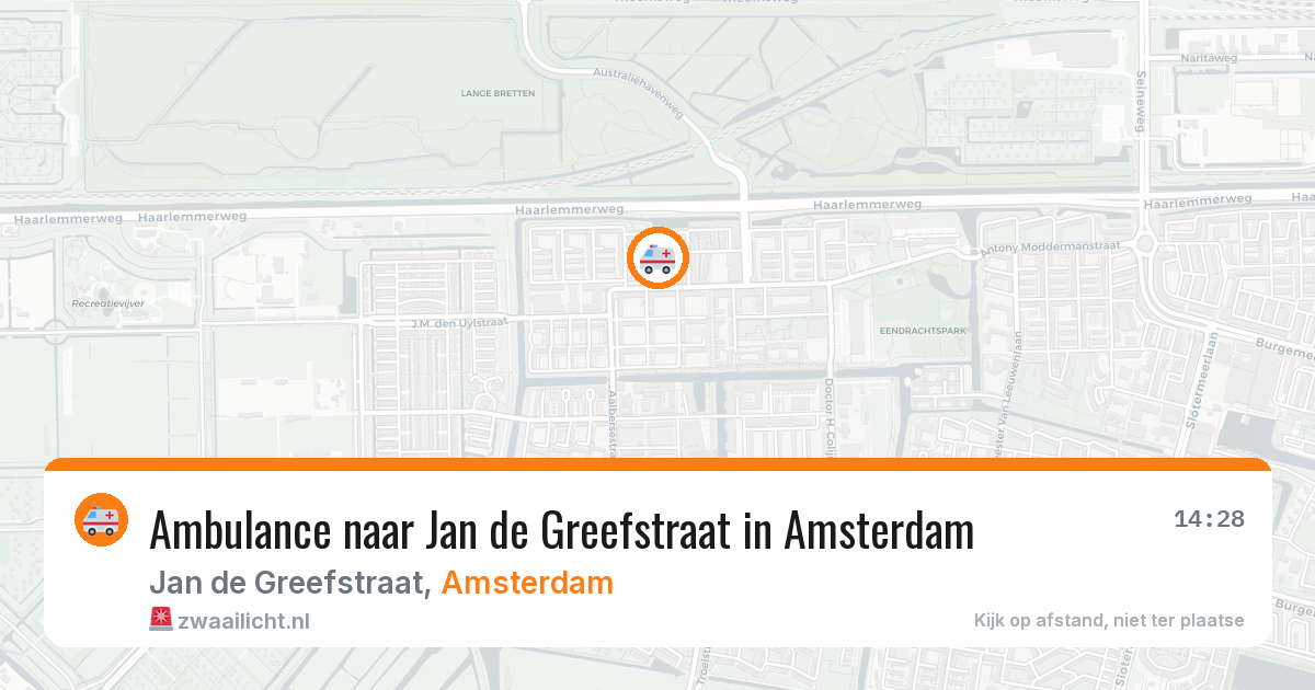 Ambulance naar Jan de Greefstraat in Amsterdam — 1 mei 2026
