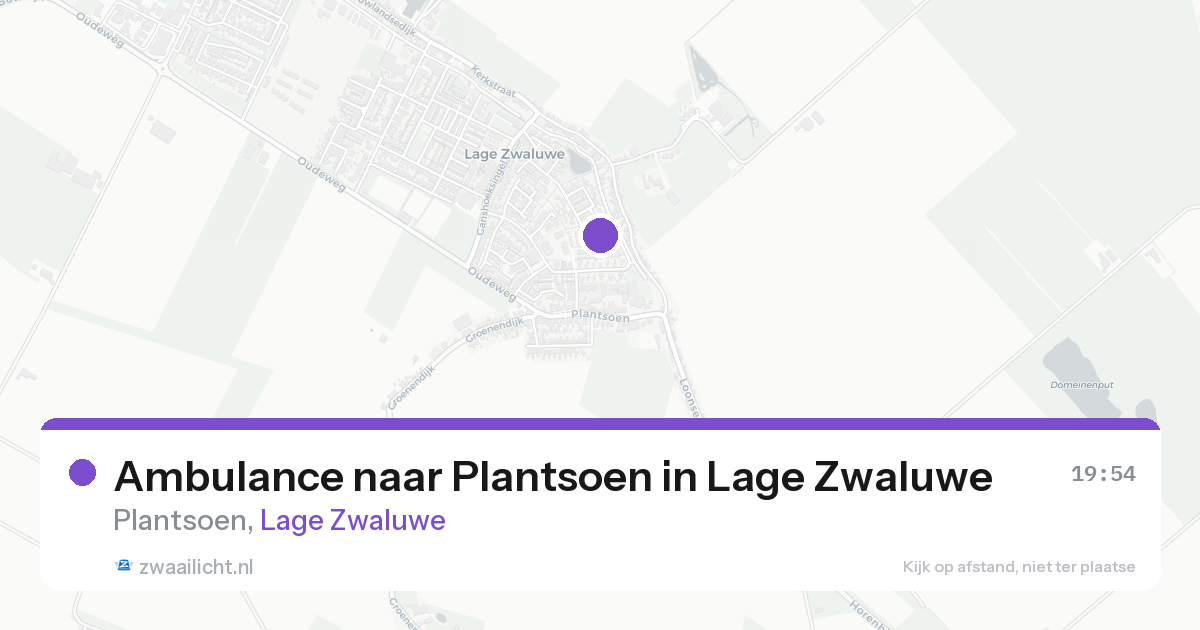 Ambulance naar Plantsoen in Lage Zwaluwe — 16 aug 2026