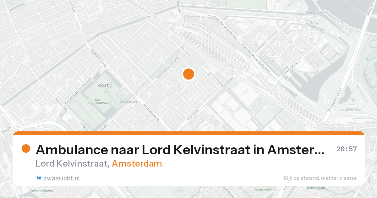 Ambulance naar Lord Kelvinstraat in Amsterdam — 18 aug 2026