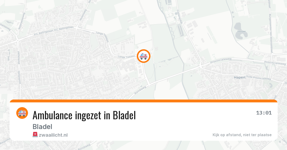 Ambulance ingezet in Bladel — 1 aug 2026