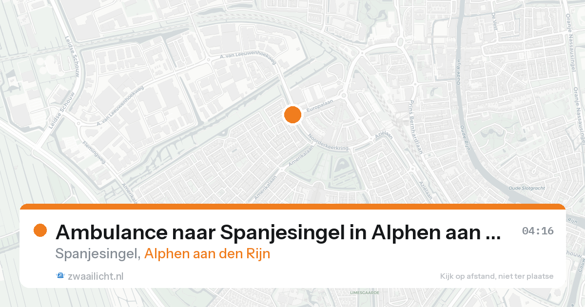 Ambulance naar Spanjesingel in Alphen aan den Rijn — 16 aug 2026