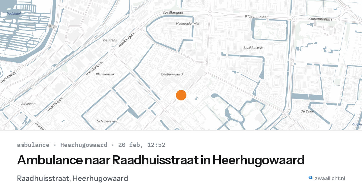 Ambulance naar Raadhuisstraat in Heerhugowaard — 20 feb 2026