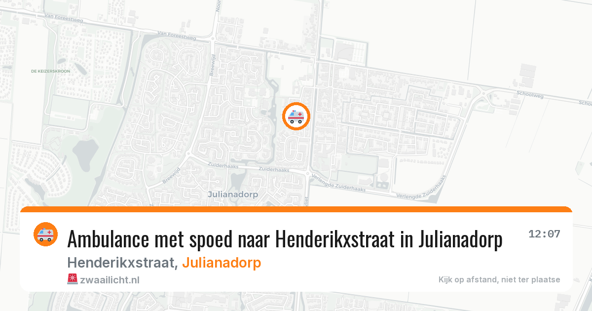 Ambulance met spoed naar Henderikxstraat in Julianadorp — 15 mrt 2026