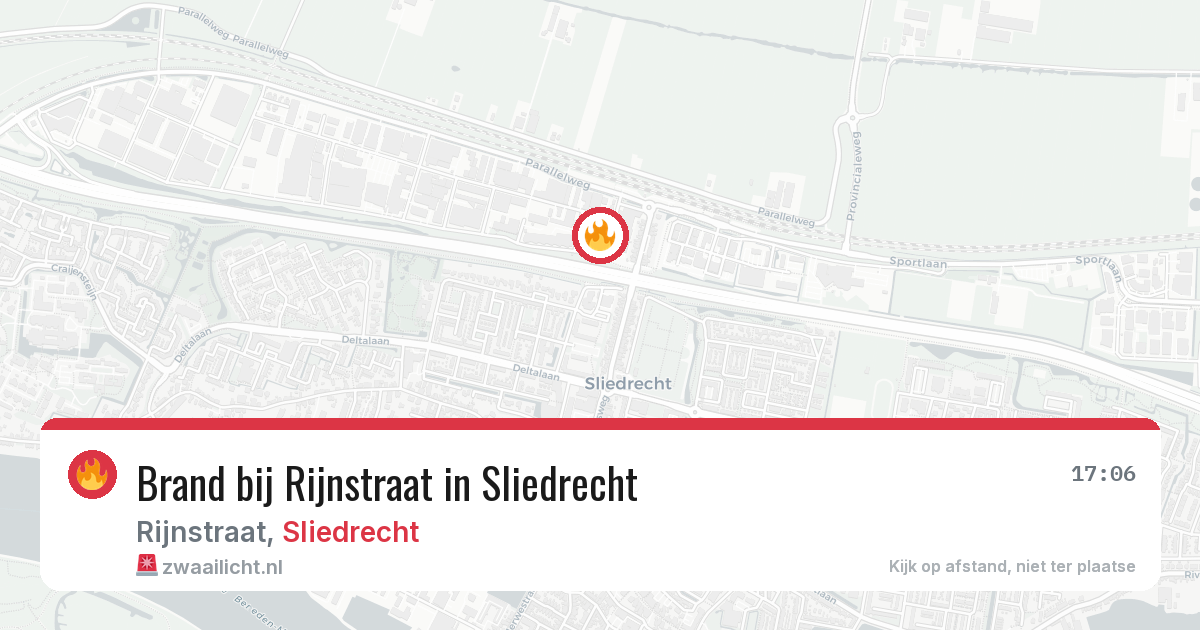 Brand bij Rijnstraat in Sliedrecht — 22 apr 2026