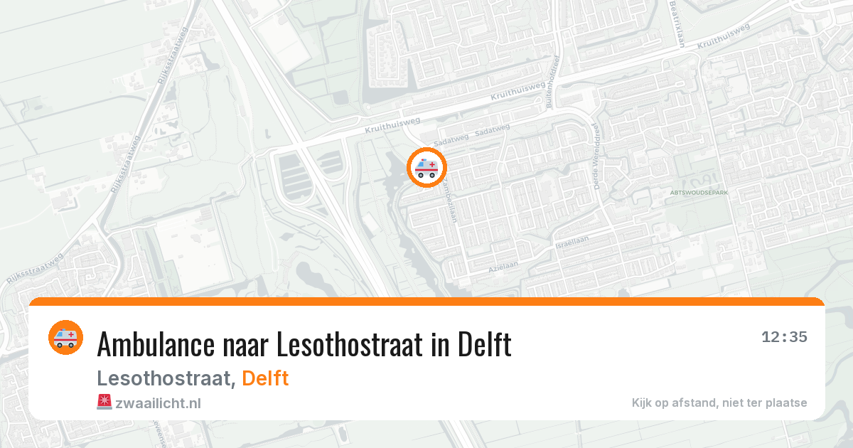 Ambulance naar Lesothostraat in Delft — 4 mei 2026