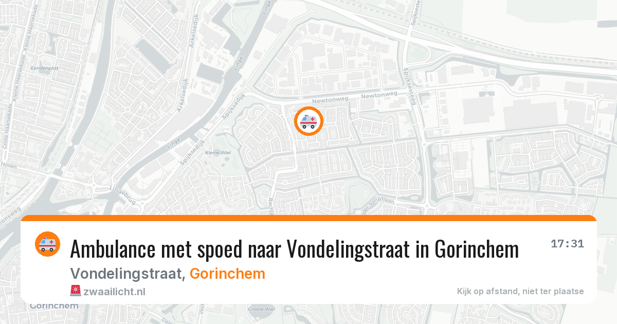 Ambulance met spoed naar Vondelingstraat in Gorinchem — 6 jul 2026