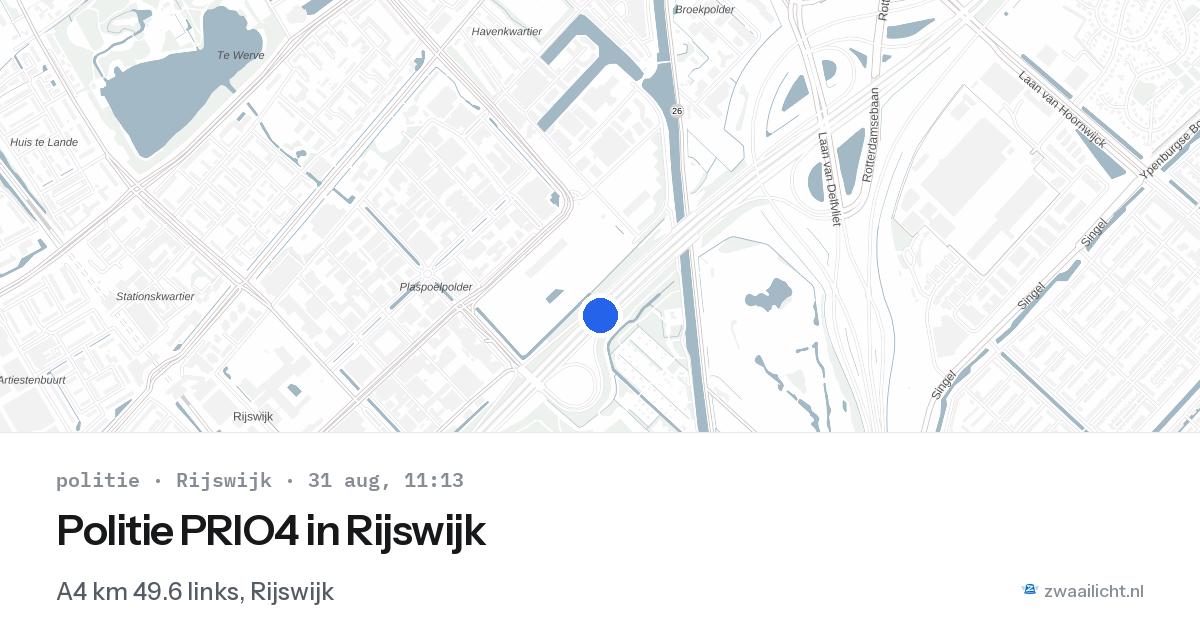 Politie PRIO4 in Rijswijk — 31 aug 2026 | 🚨 Zwaailicht.nl