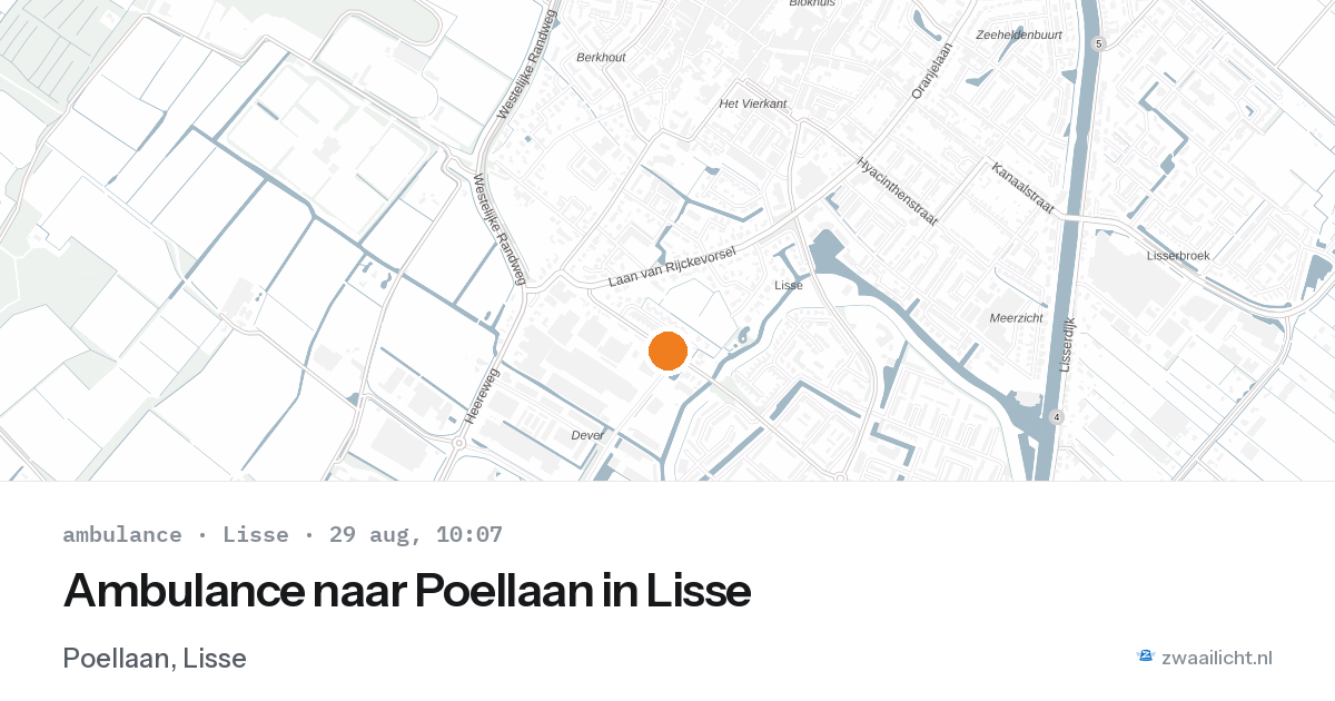 Ambulance naar Poellaan in Lisse — 29 aug 2026