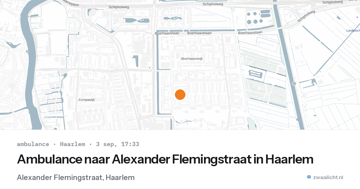 Ambulance naar Alexander Flemingstraat in Haarlem — 3 sep 2026