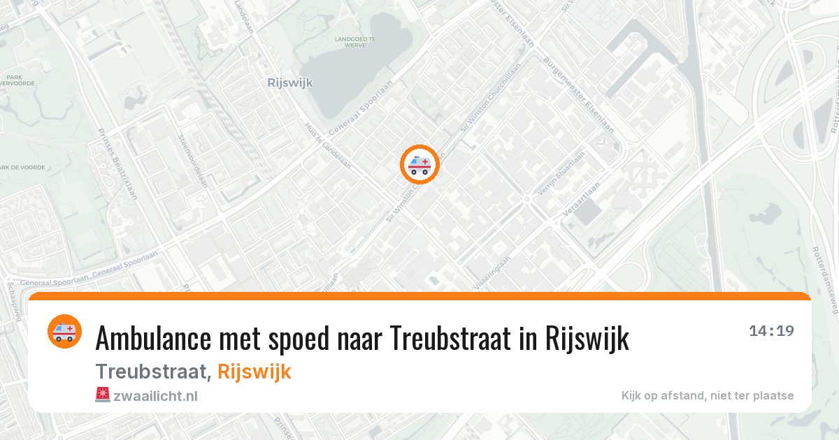 Ambulance met spoed naar Treubstraat in Rijswijk — 9 jul 2026