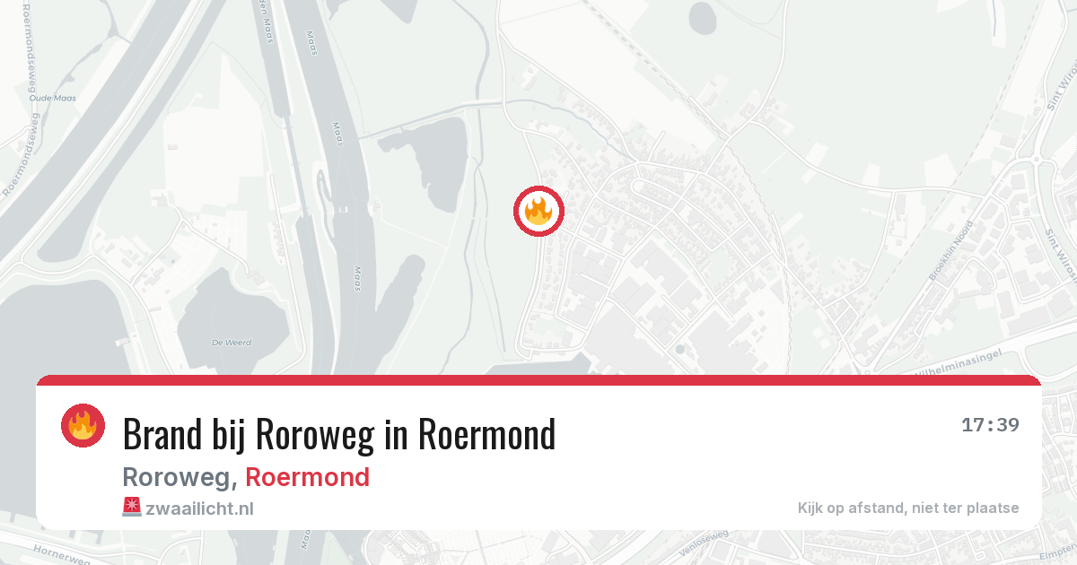 Brand bij Roroweg in Roermond — 24 mrt 2026