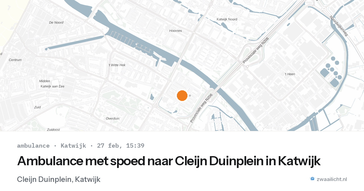 Ambulance met spoed naar Cleijn Duinplein in Katwijk — 27 feb 2026