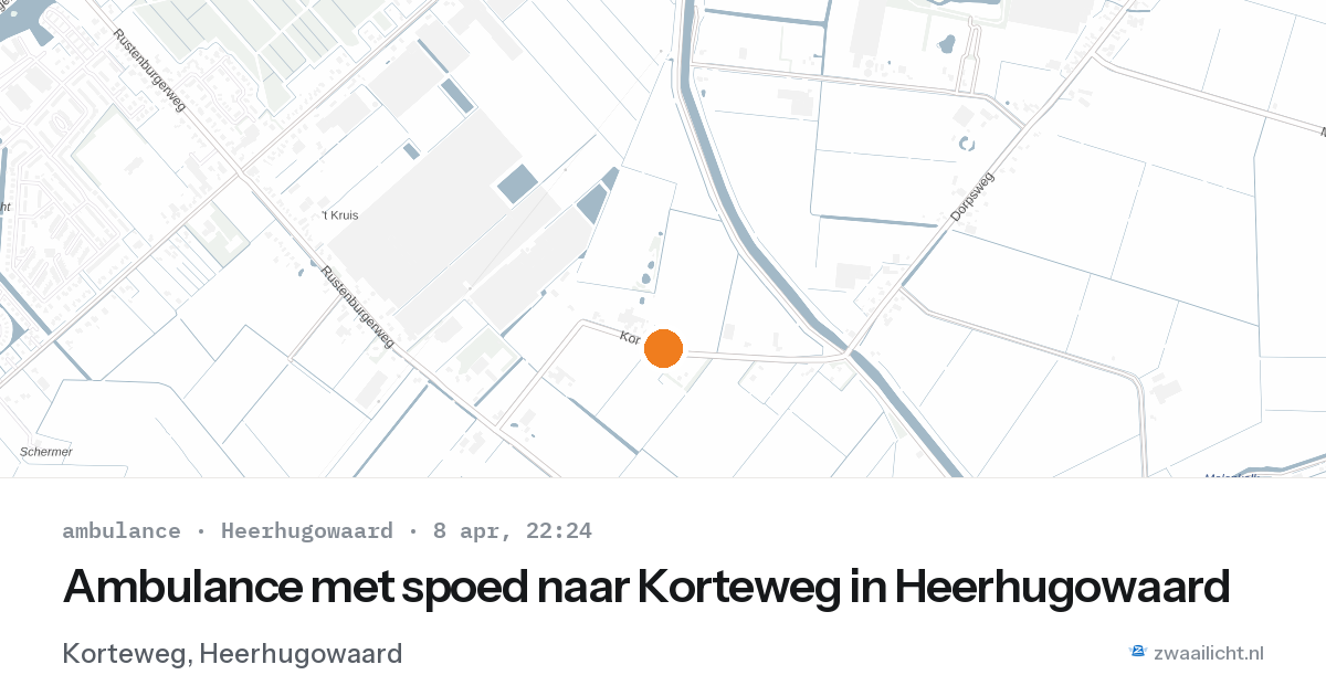 Ambulance met spoed naar Korteweg in Heerhugowaard — 8 apr 2026