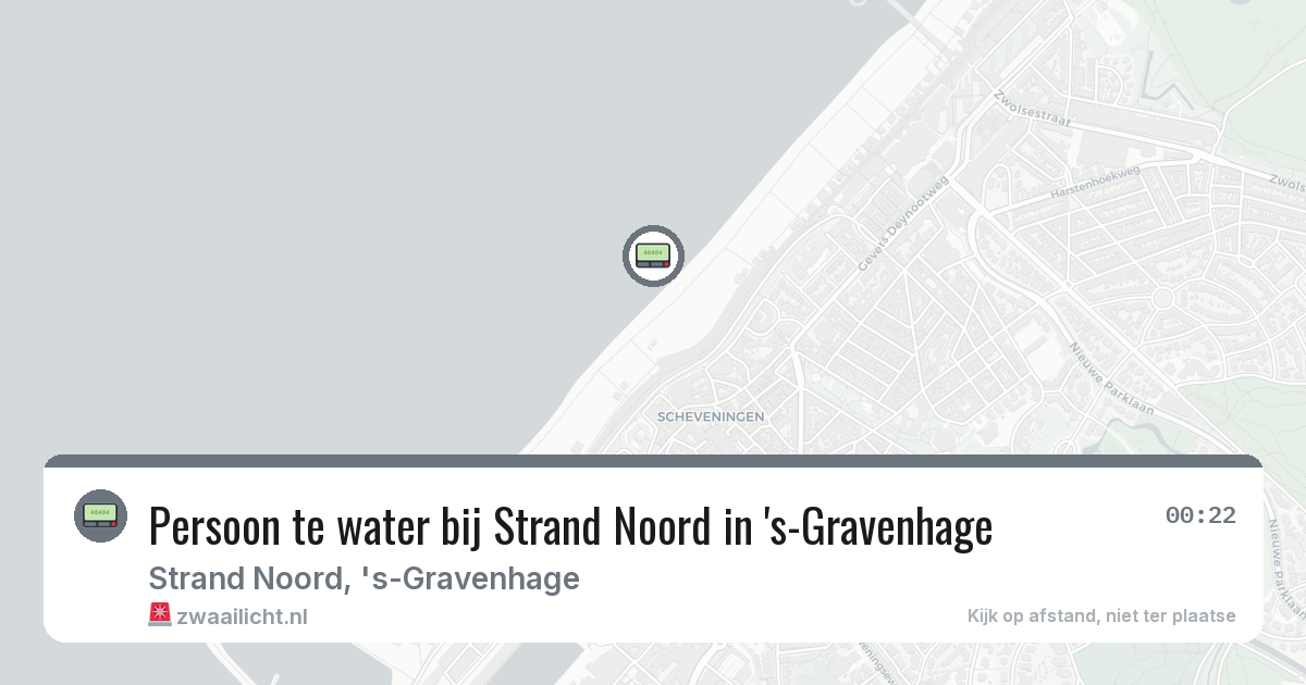 Persoon te water bij Strand Noord in 's-Gravenhage — 28 feb 2026