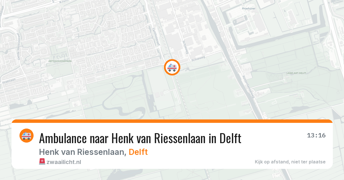 Ambulance naar Henk van Riessenlaan in Delft — 28 mrt 2026