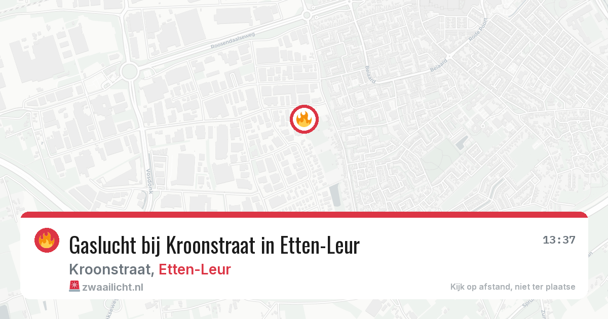 Gaslucht bij Kroonstraat in Etten-Leur — 5 aug 2026