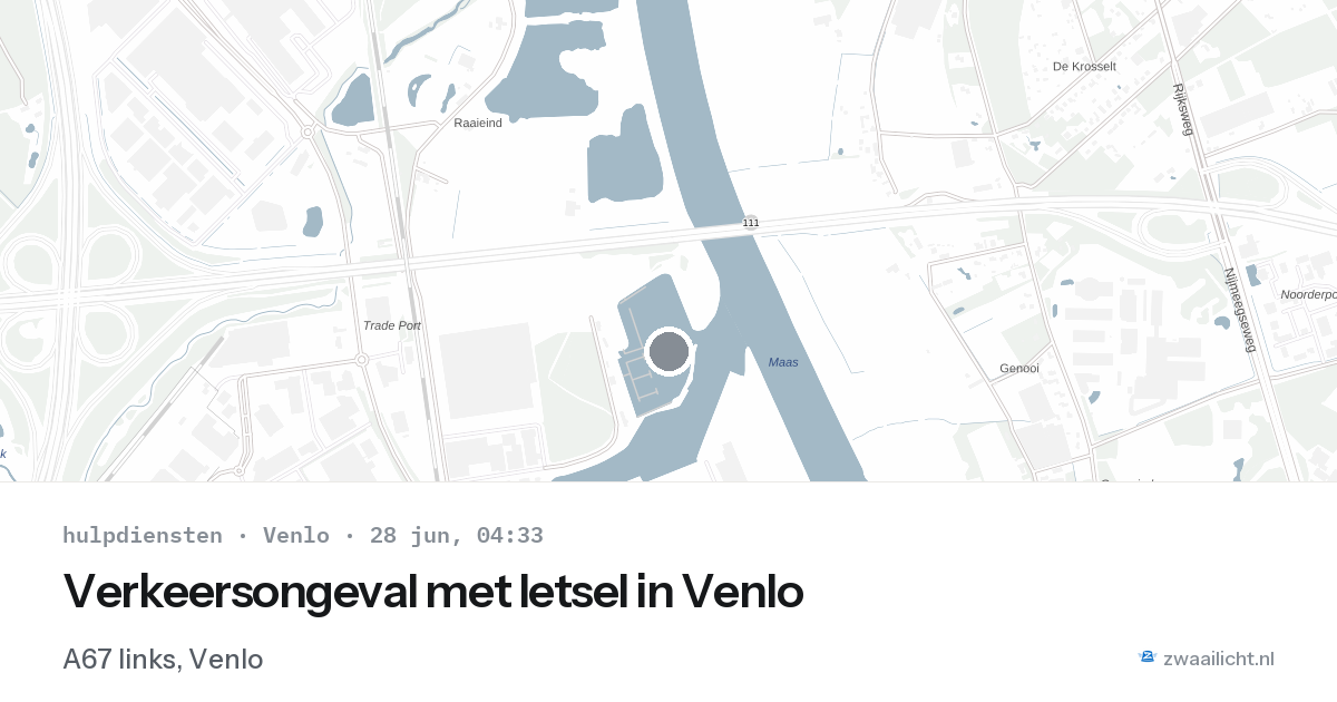 Verkeersongeval met letsel in Venlo — 28 jun 2026