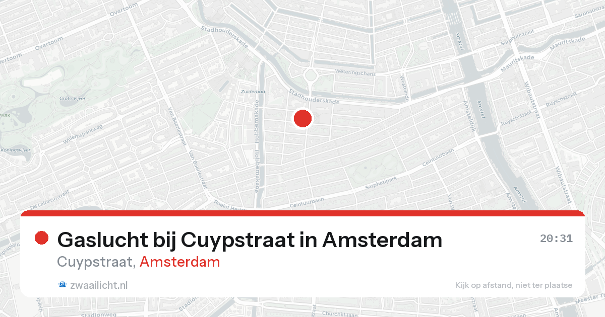 Gaslucht bij Cuypstraat in Amsterdam — 12 jun 2026