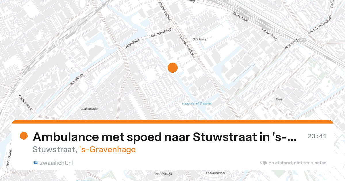 Ambulance met spoed naar Stuwstraat in 's-Gravenhage — 27 aug 2026