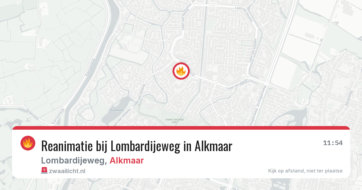 Reanimatie bij Lombardijeweg in Alkmaar — 21 mrt 2026