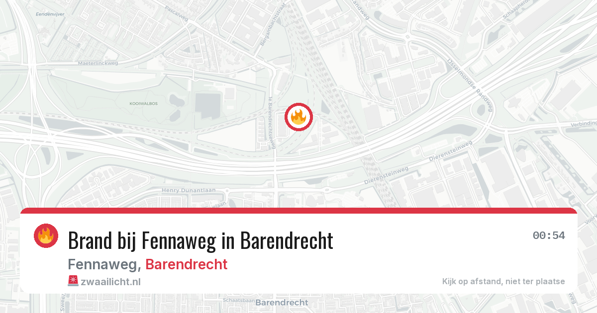 Brand bij Fennaweg in Barendrecht — 1 jul 2026