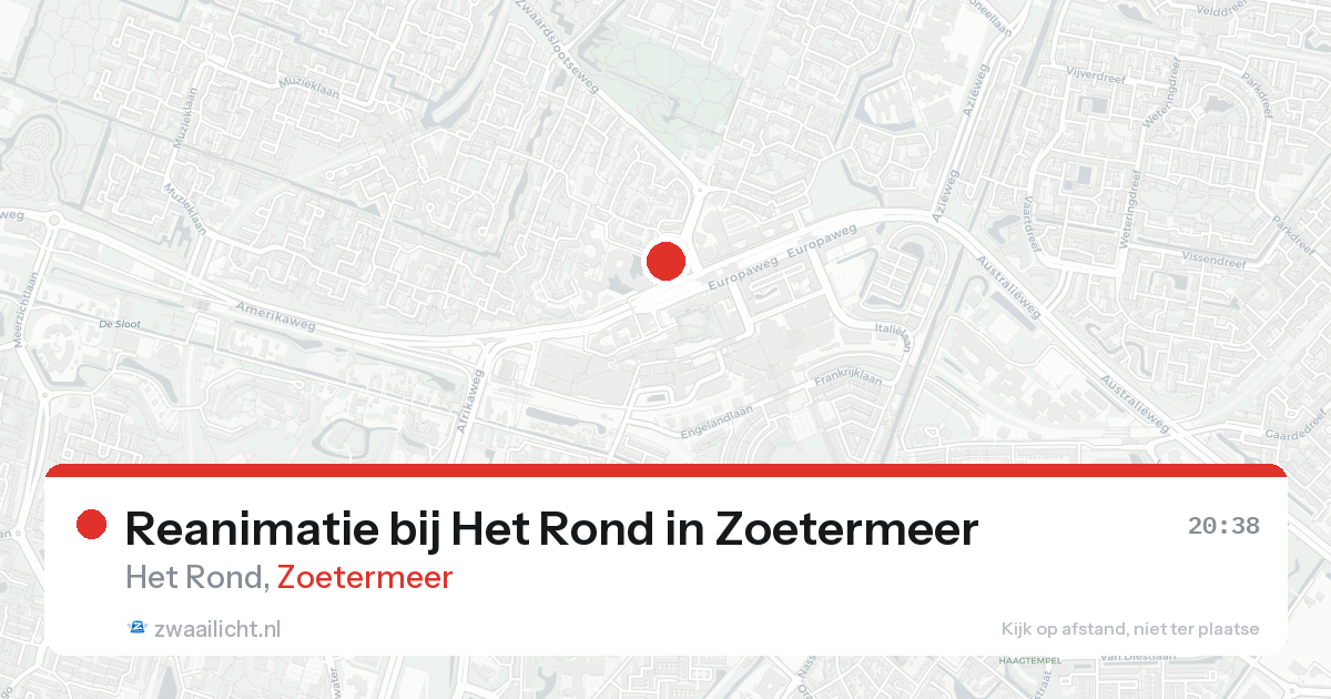 Reanimatie bij Het Rond in Zoetermeer — 16 aug 2026
