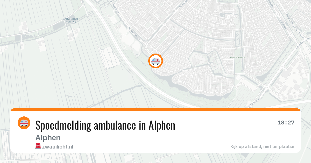 Spoedmelding ambulance in Alphen — 27 jun 2026