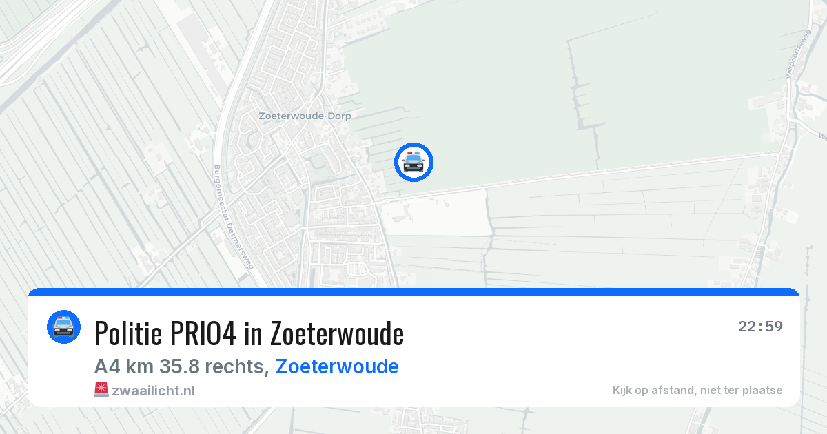 Politie PRIO4 in Zoeterwoude — 4 aug 2026 | 🚨 Zwaailicht.nl