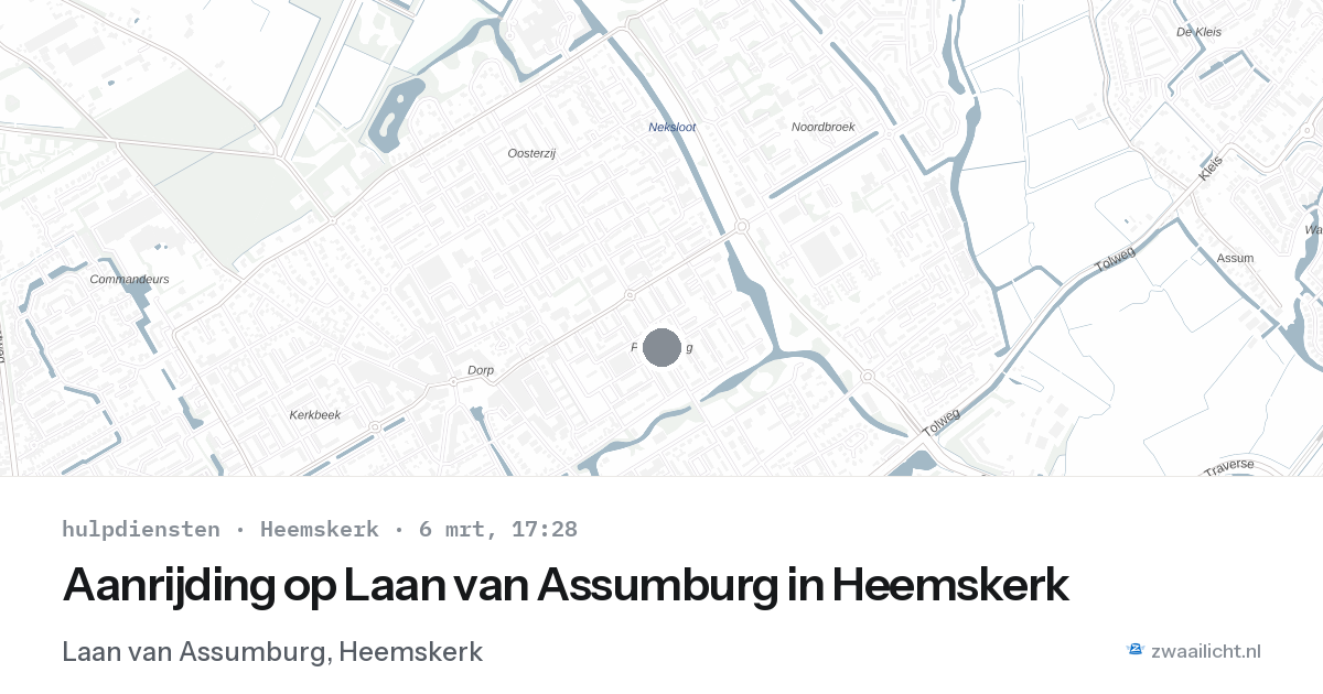 Aanrijding op Laan van Assumburg in Heemskerk — 6 mrt 2026