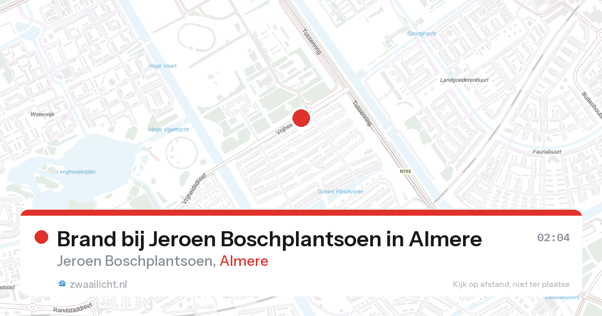 Brand bij Jeroen Boschplantsoen in Almere — 7 mei 2026