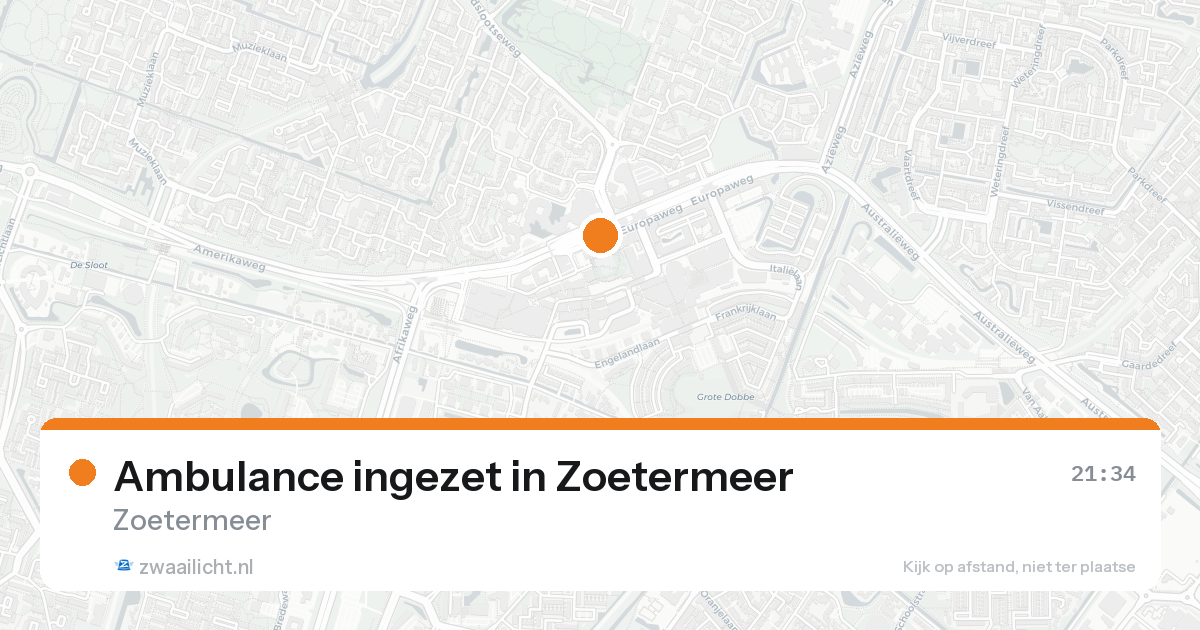 Ambulance ingezet in Zoetermeer — 16 aug 2026