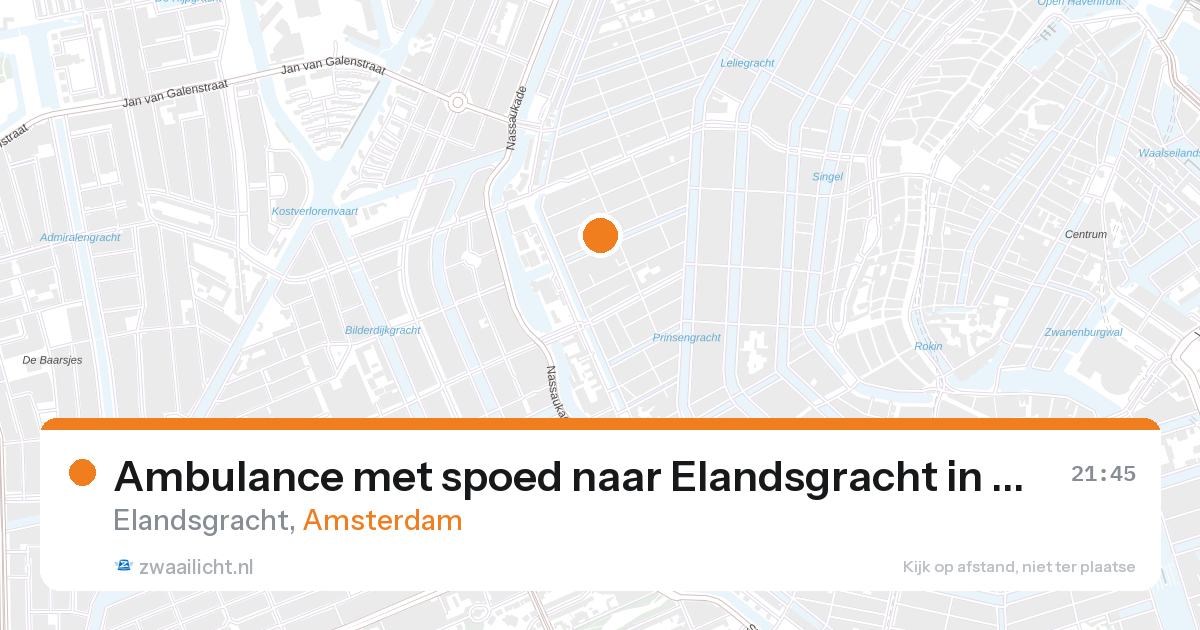 Ambulance met spoed naar Elandsgracht in Amsterdam — 26 aug 2026