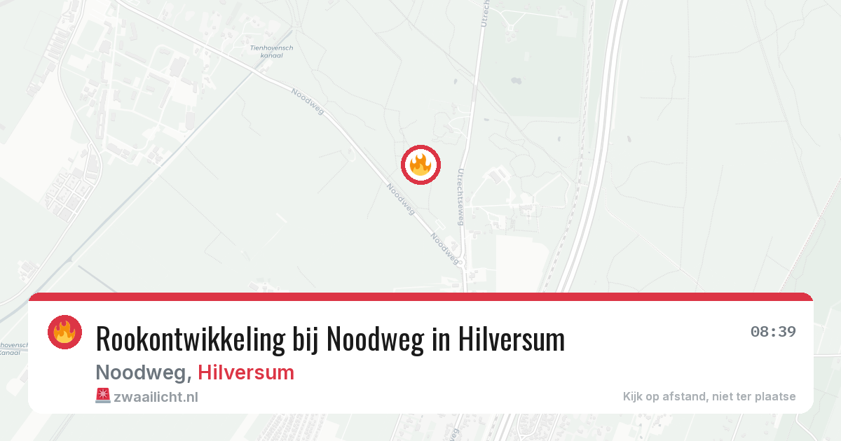 Rookontwikkeling bij Noodweg in Hilversum — 7 mei 2026