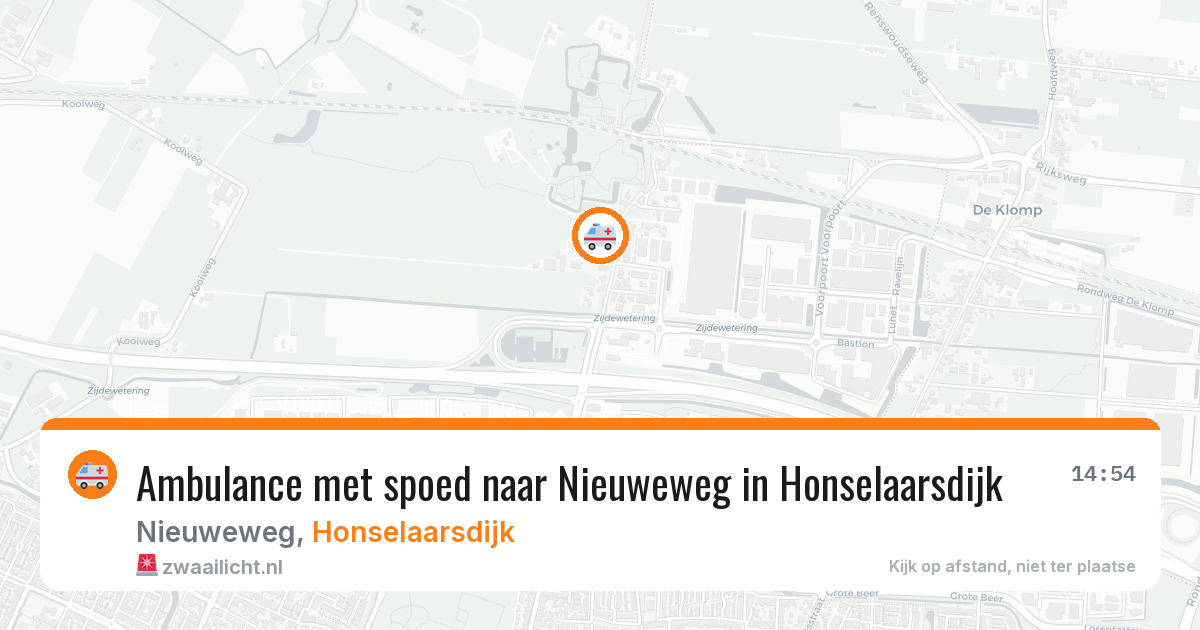Ambulance met spoed naar Nieuweweg in Honselaarsdijk — 23 jun 2026