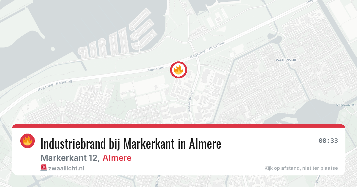 Industriebrand bij Markerkant in Almere — 29 apr 2026