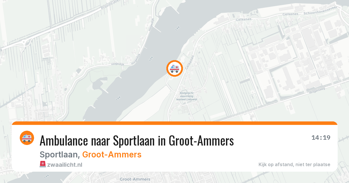 Ambulance naar Sportlaan in Groot-Ammers — 25 jun 2026