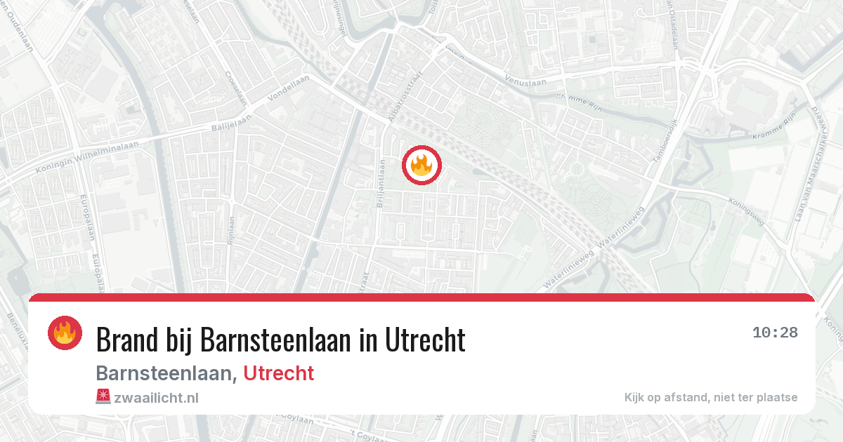 Brand bij Barnsteenlaan in Utrecht — 29 apr 2026
