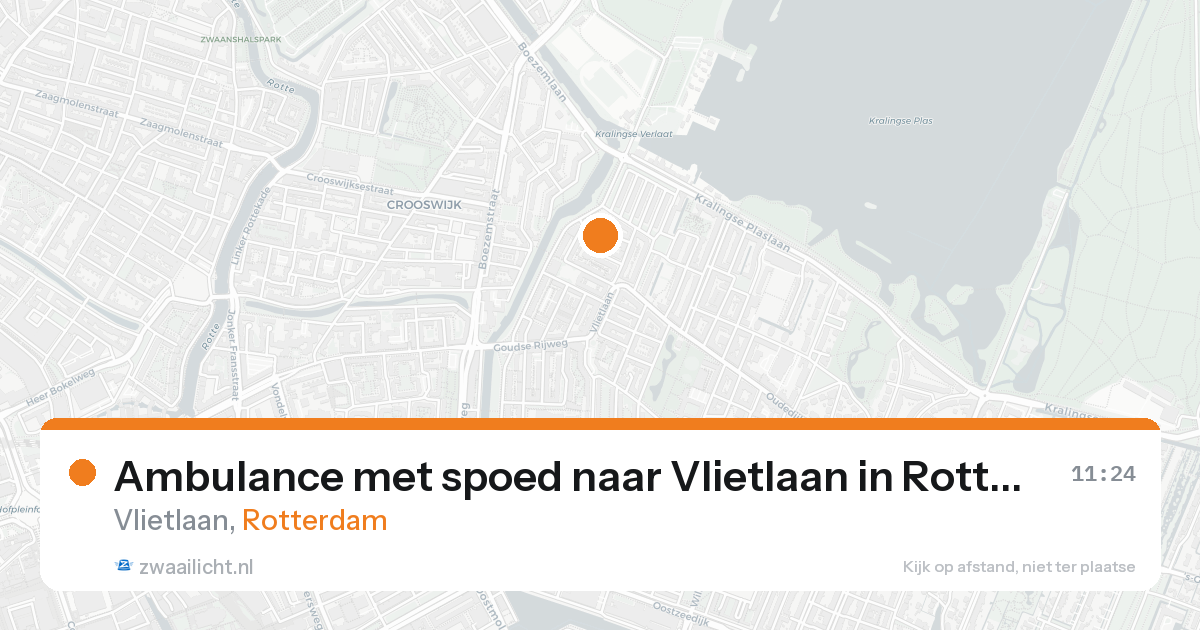 Ambulance met spoed naar Vlietlaan in Rotterdam — 24 aug 2026