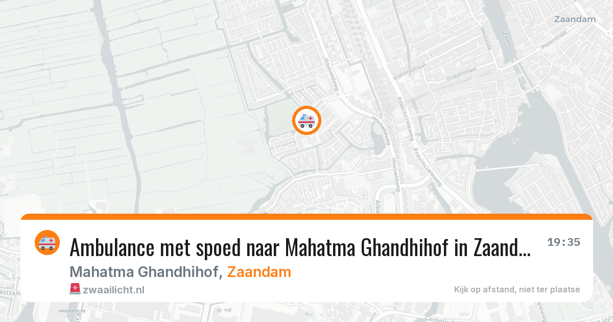 Ambulance met spoed naar Mahatma Ghandhihof in Zaandam — 16 mrt 2026