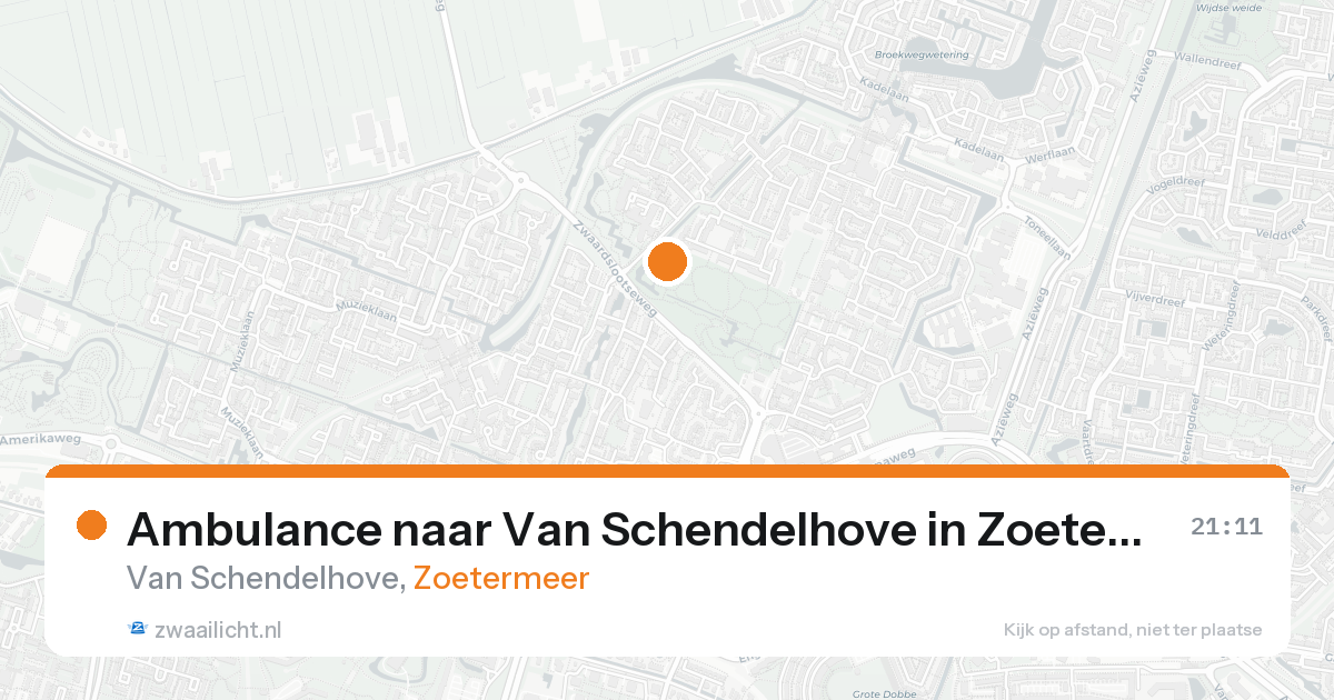 Ambulance naar Van Schendelhove in Zoetermeer — 21 aug 2026