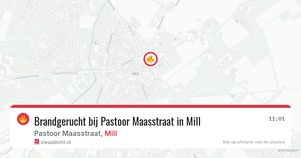 Brandgerucht bij Pastoor Maasstraat in Mill — 16 apr 2026