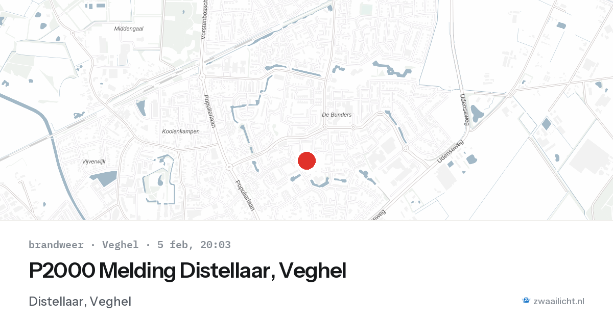 P2000 Melding Distellaar, Veghel — 5 feb 2026