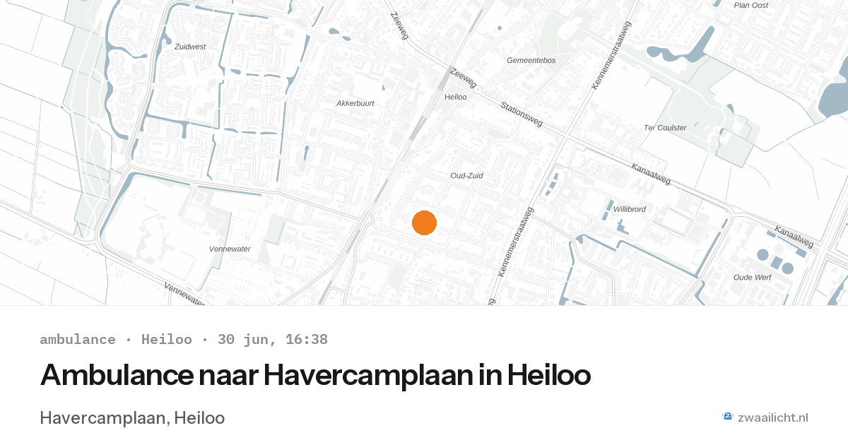 Ambulance naar Havercamplaan in Heiloo — 30 jun 2026