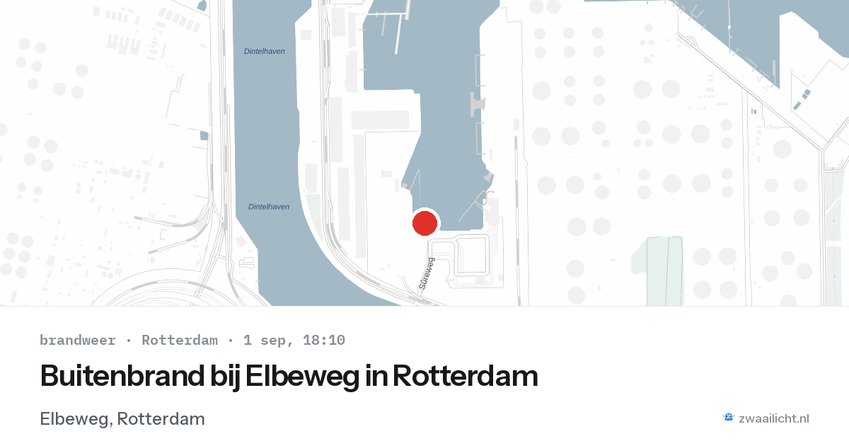 Buitenbrand bij Elbeweg in Rotterdam — 1 sep 2026
