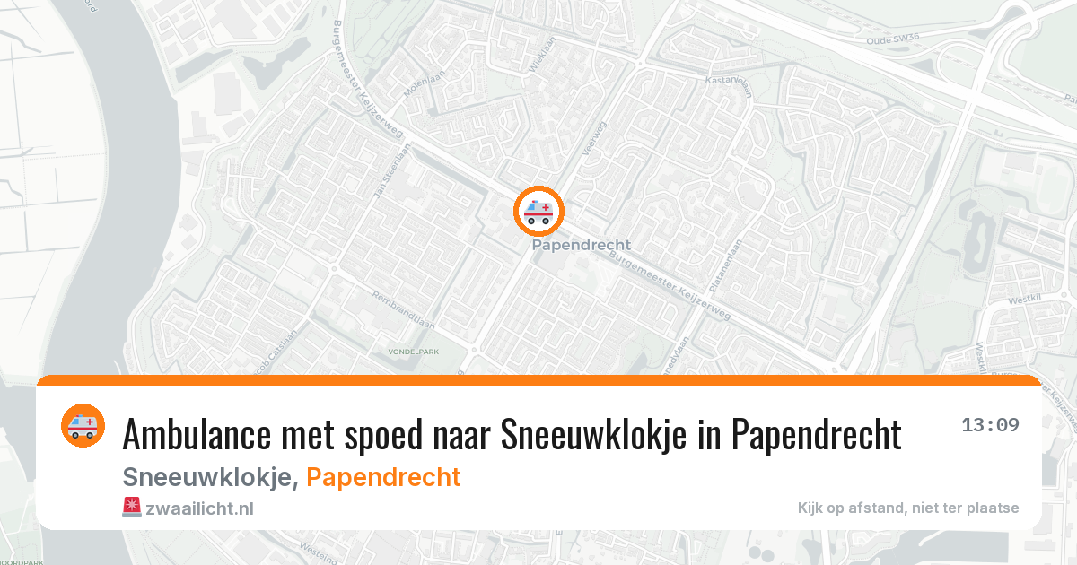 Ambulance met spoed naar Sneeuwklokje in Papendrecht — 28 jan 2026