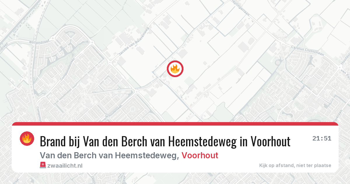 Brand bij Van den Berch van Heemstedeweg in Voorhout — 8 aug 2026