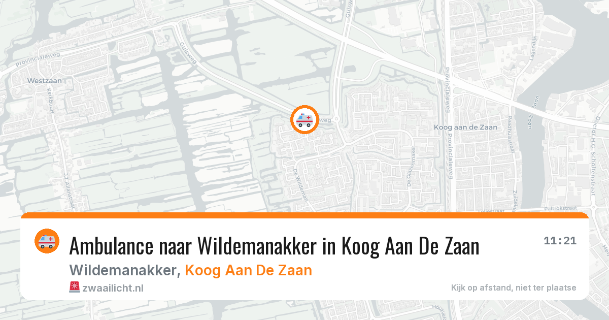 Ambulance naar Wildemanakker in Koog Aan De Zaan — 2 aug 2026